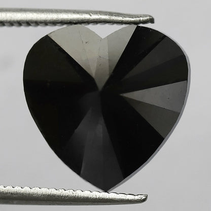 1.50 Carat Beautiful Heart Shape Diamond Treated Black Color Diamond Loose Natural Diamond For Making Unique Proposal Ring - Blackdiamond