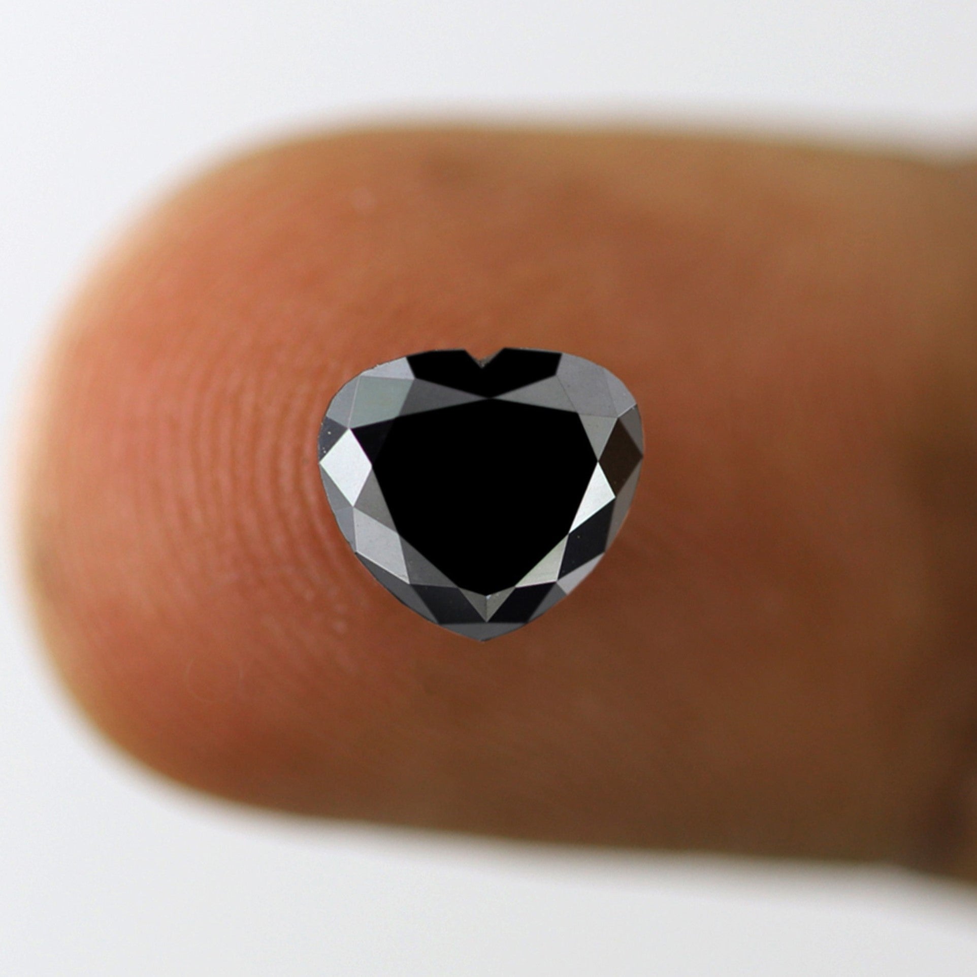 Loose Natural Heart Shape Diamond 1.74 Carat Black Enhanced Color Conflict Free Black Diamond For Vintage Style Engagement Ring - Blackdiamond