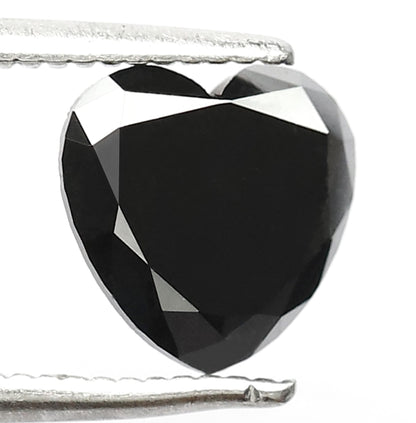 1.19 Carat 7 MM Loose Heart Shape Brilliant Cut Diamond AAA Quality Fancy Black Diamond Gift For Her - Blackdiamond