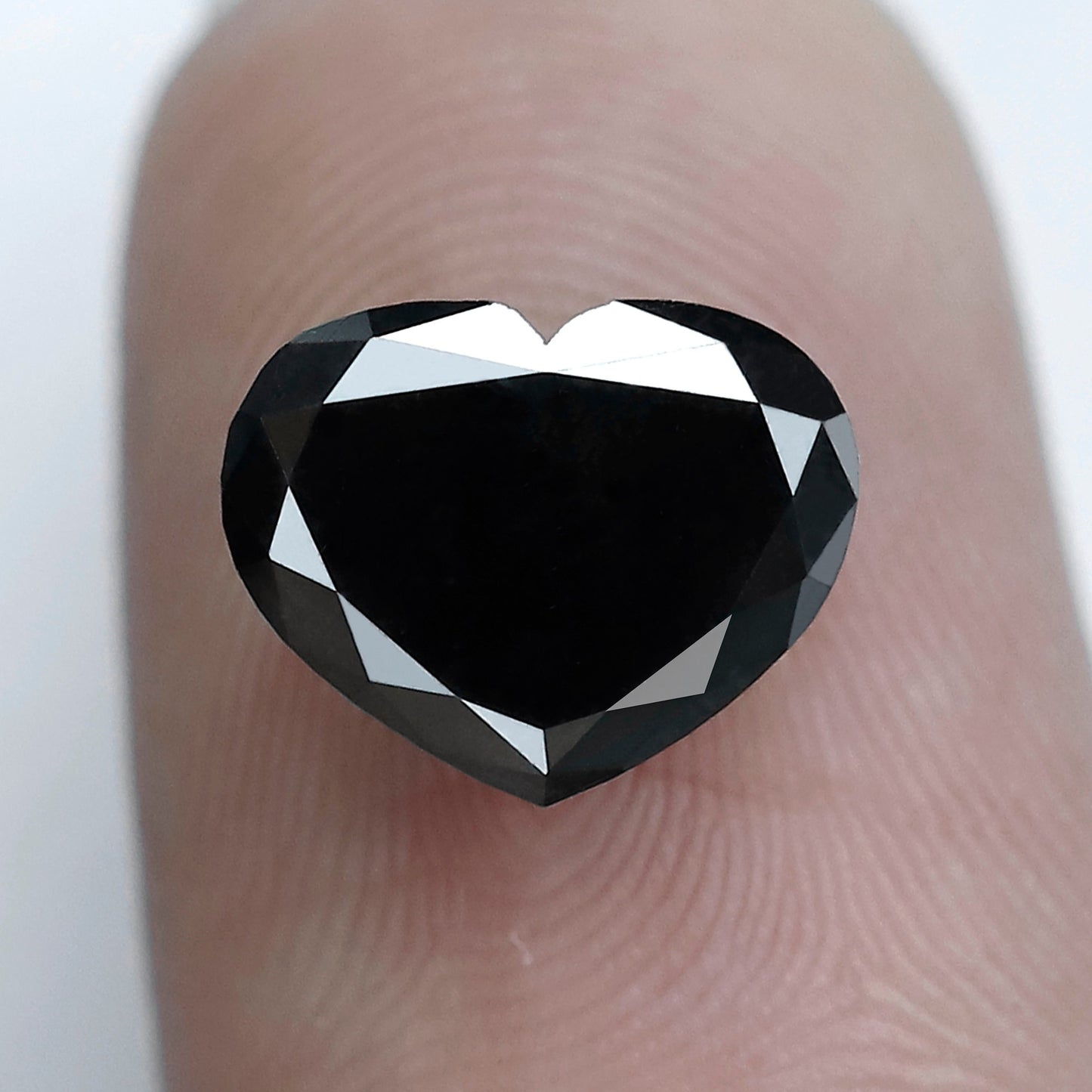 2.26 Carat 7 MM Black Heart Rose Cut Diamond Loose Natural AAA Quality Black Diamond Engagement Ring - Blackdiamond