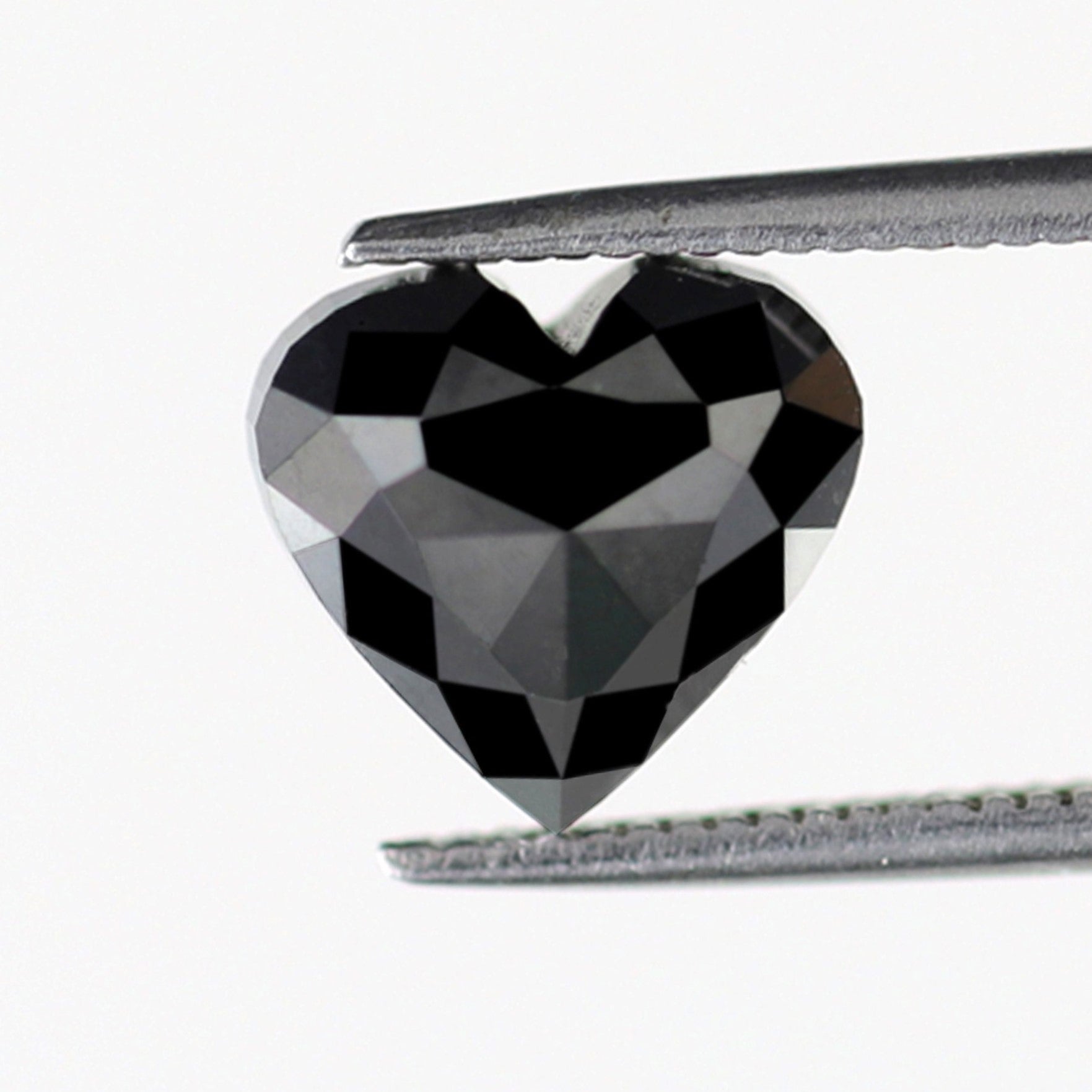 Perfect Heart Shape Black Diamond 2.86 Carat Heated Black Color Loose Natural Black Diamond Custom Bespoke Design Engagement Ring - Blackdiamond