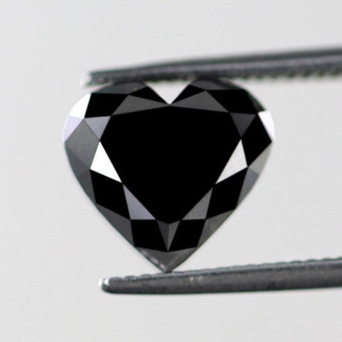Perfect Heart Shape Black Diamond 2.86 Carat Heated Black Color Loose Natural Black Diamond Custom Bespoke Design Engagement Ring - Blackdiamond