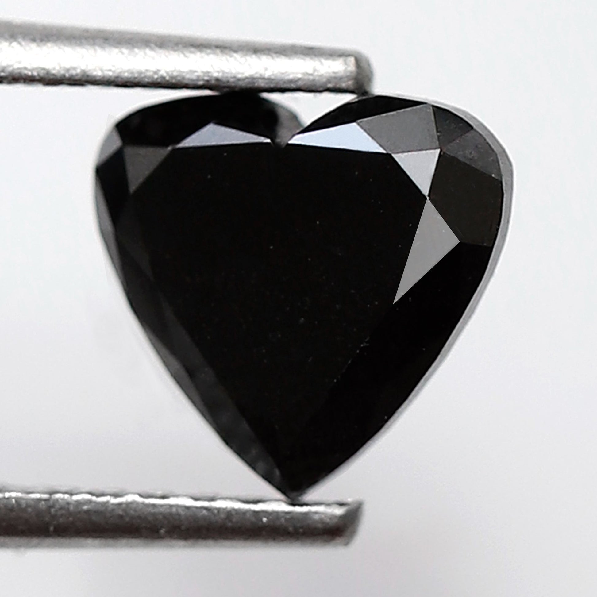 1.36 Carat 7 MM Perfect Heart Shape Rose Cut Faceted Treated Black AAA quality Loose Natural Diamond Perfect Custom Design Pendant Ring - Blackdiamond