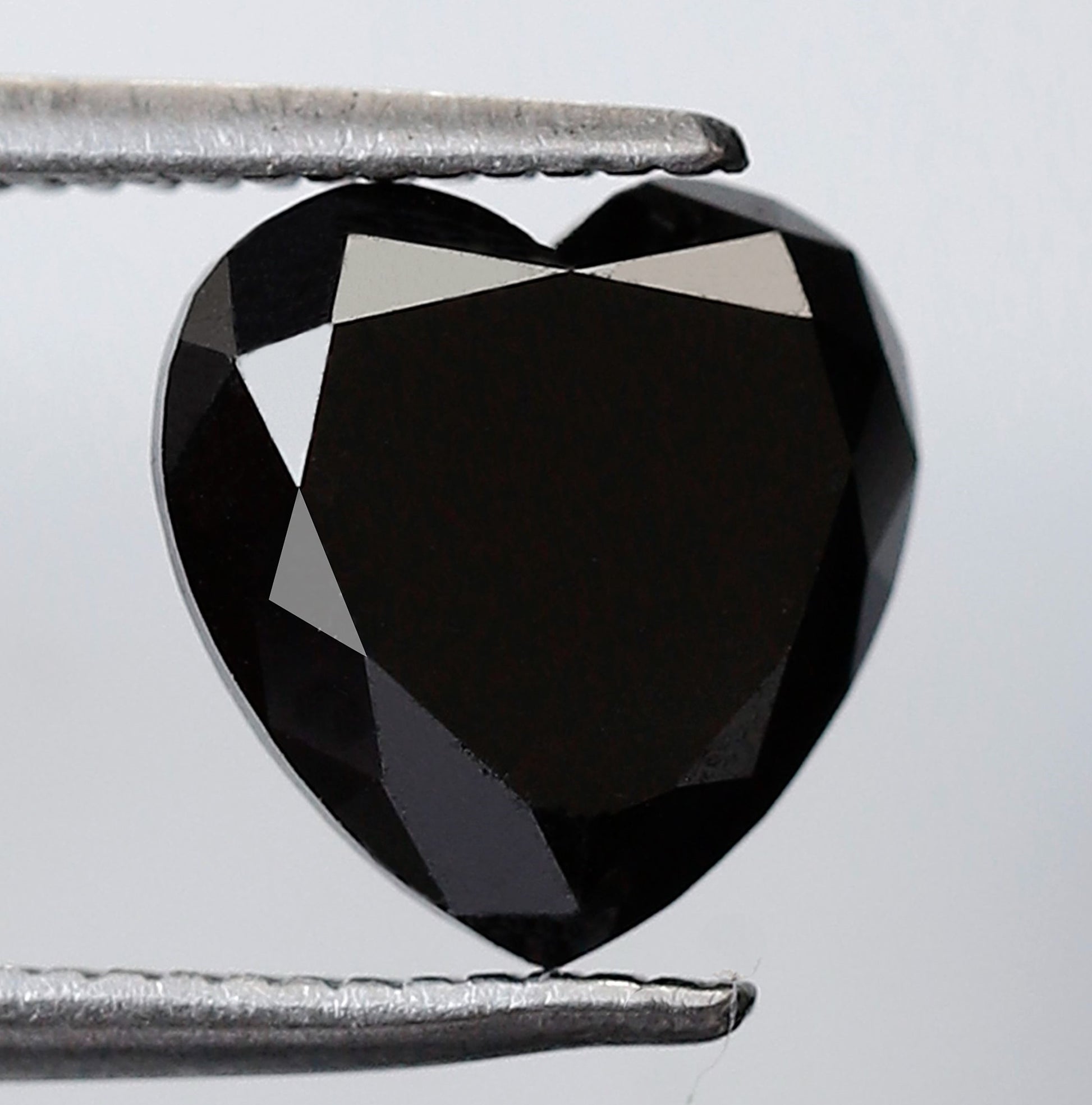 2.29 Carat Heart Shape AAA Quality Black Diamond 8 MM Black Color Natural Loose Diamond For Engagement Ring 14k - Blackdiamond