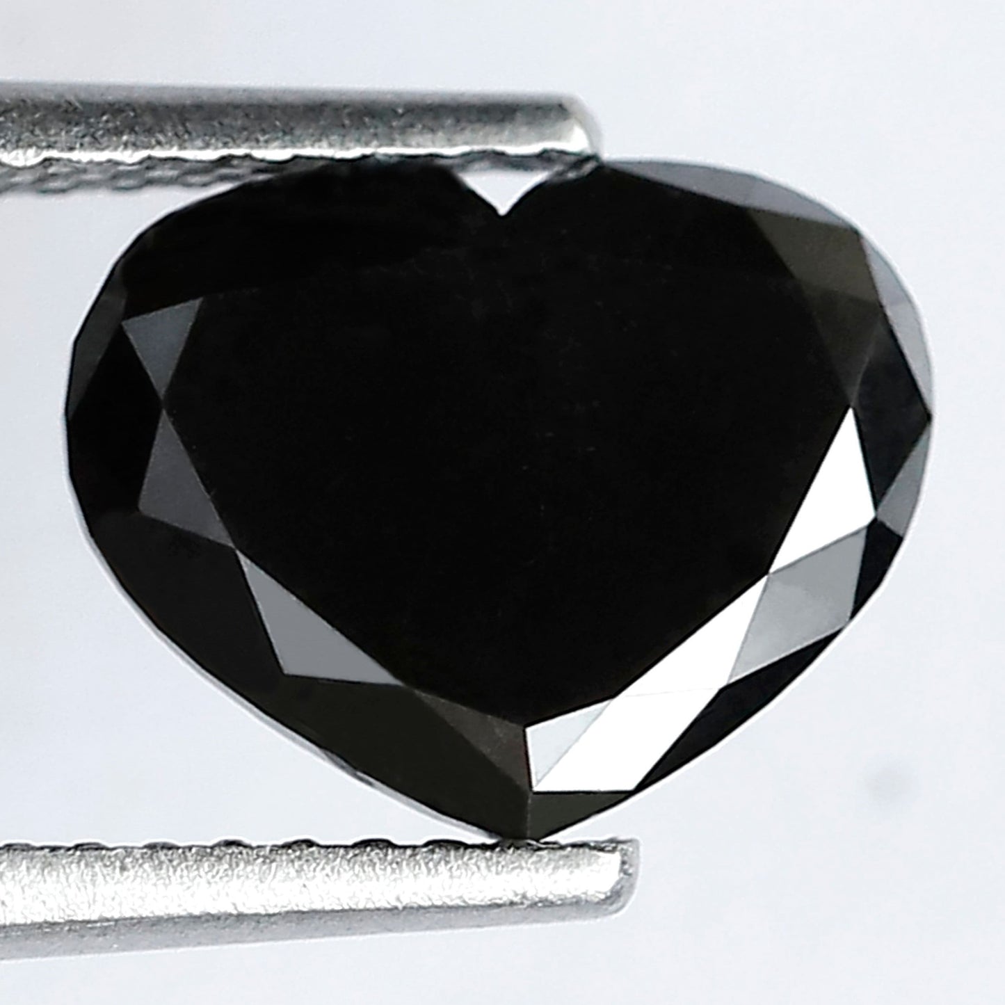 2.26 Carat 7 MM Black Heart Rose Cut Diamond Loose Natural AAA Quality Black Diamond Engagement Ring - Blackdiamond