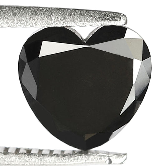 1.19 Carat 7 MM Loose Heart Shape Brilliant Cut Diamond AAA Quality Fancy Black Diamond Gift For Her