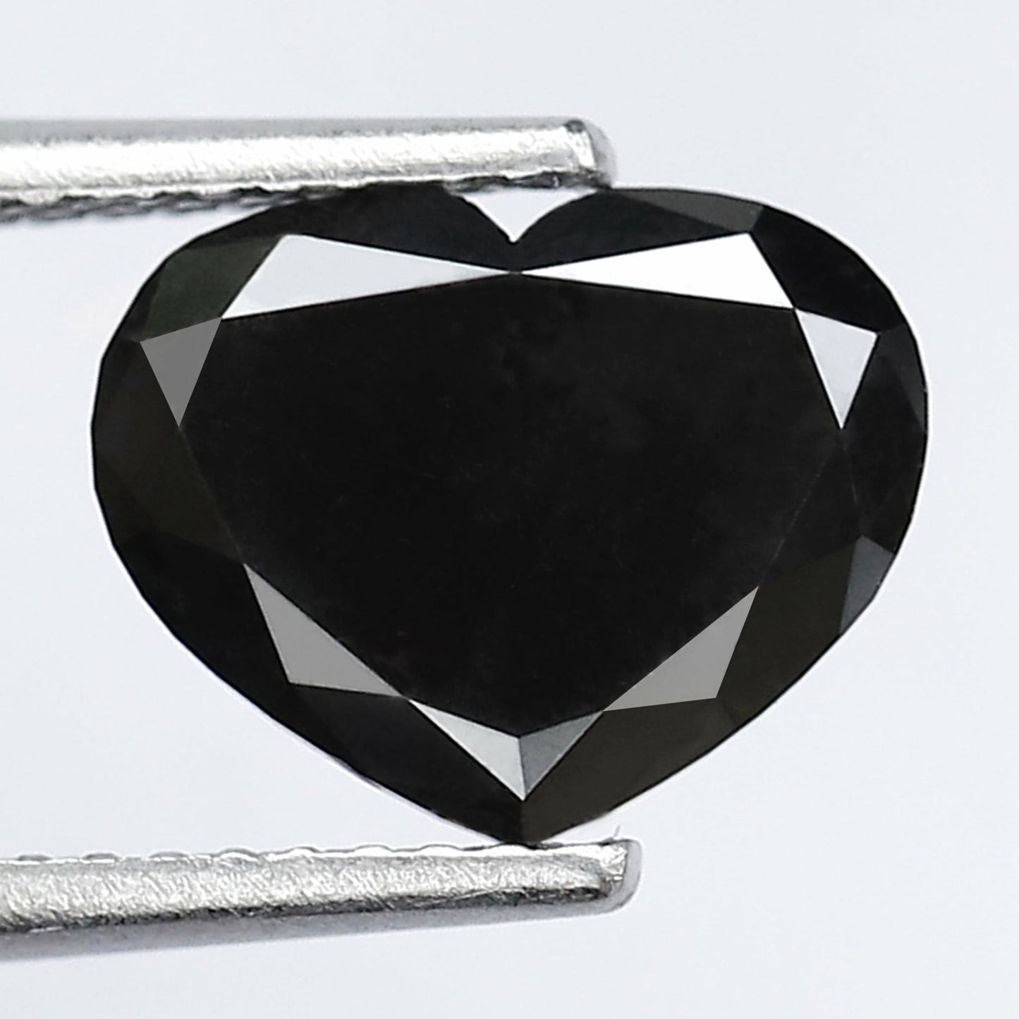 2.26 Carat 7 MM Black Heart Rose Cut Diamond Loose Natural AAA Quality Black Diamond Engagement Ring - Blackdiamond