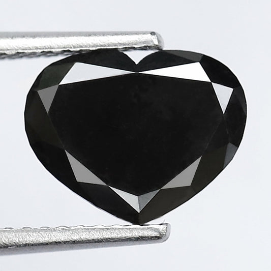 2.26 Carat 7 MM Black Heart Rose Cut Diamond Loose Natural AAA Quality Black Diamond Engagement Ring - Blackdiamond