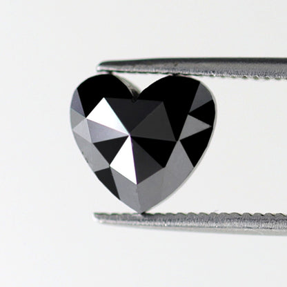 Loose Natural Jet Black Color Diamond 2.44 Carat Heart Brilliant Shape Ethically Sourced Black Diamond Custom Engagement Ring - Blackdiamond