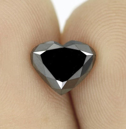 1.89 Carat Heart Shape Black Loose Natural AAA Quality Diamond For Conflict Free Engagement ring - Blackdiamond