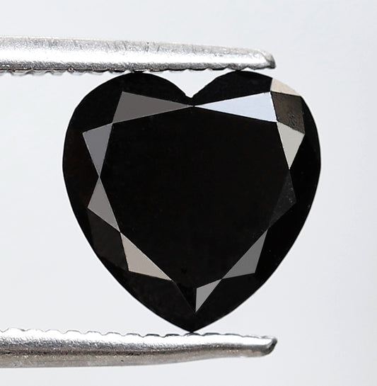2.29 Carat Heart Shape AAA Quality Black Diamond 8 MM Black Color Natural Loose Diamond For Engagement Ring 14k - Blackdiamond