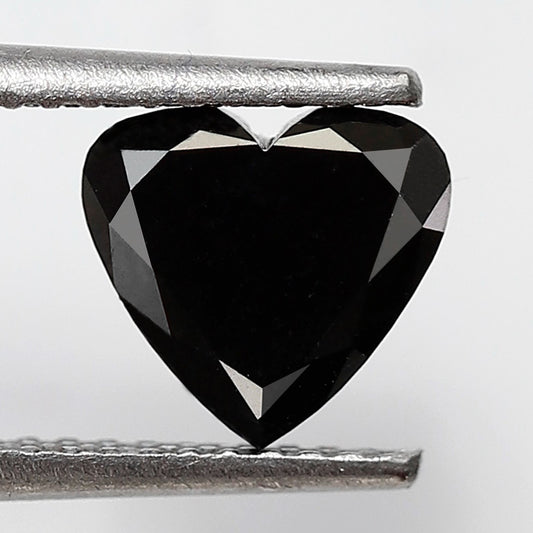 1.36 Carat 7 MM Perfect Heart Shape Rose Cut Faceted Treated Black AAA quality Loose Natural Diamond Perfect Custom Design Pendant Ring - Blackdiamond