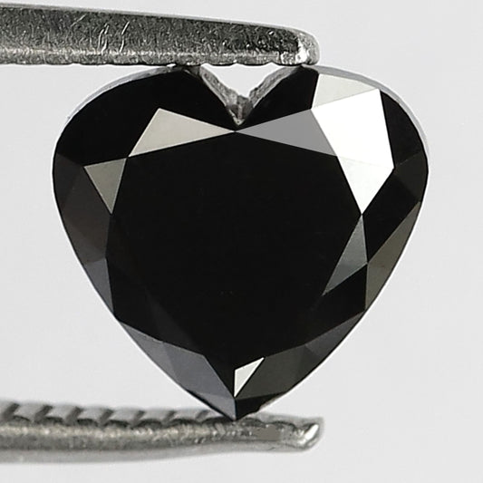 1.27 Carat AAA Quality Black Color 7 MM Black Heart Shape Diamond Loose For Engagement Ring