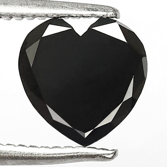 1.06 Carat Heart Shape Black Color Loose Diamond 7 MM AAA Quality Diamond For Engagement Ring