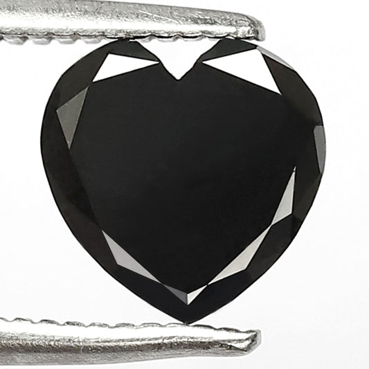 1.06 Carat Heart Shape Black Color Loose Diamond 7 MM AAA Quality Diamond For Engagement Ring - Blackdiamond