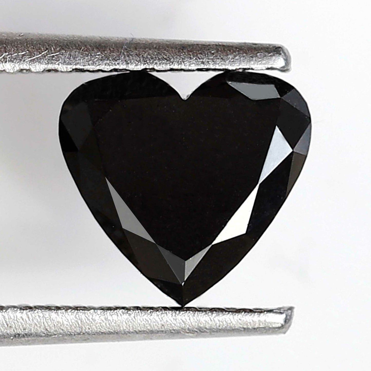 1.36 Carat 7 MM Perfect Heart Shape Rose Cut Faceted Treated Black AAA quality Loose Natural Diamond Perfect Custom Design Pendant Ring - Blackdiamond