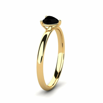 0.45 Carat Black Diamond Heart Ring Cameron 14K Yellow Gold