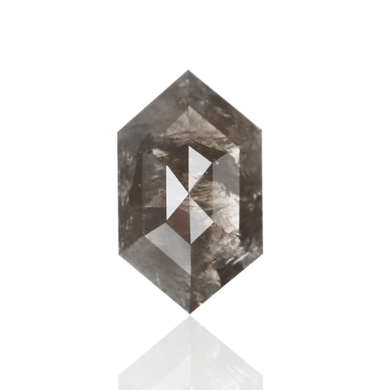 0.62 Carat 7.15 X 4.31 X 2.35 MM Natural Loose Hexagon Shape Brown Salt and Pepper Diamond