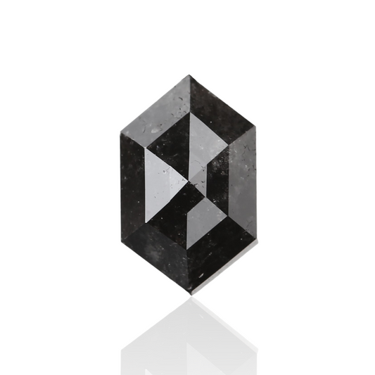 0.83 Carat 7.30 X 4.58 X 2.83 MM Natural Loose Hexagon Shape Black Salt and Pepper Diamond