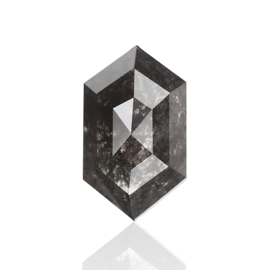 1.13 Carat 8.54 X 5.12 X 2.76 MM Hexagon Shape Gray Salt and Pepper Diamond Natural Loose Diamond