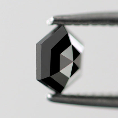 0.34 Carat Hexagon Shape Black Diamond Loose Natural 5.1 x 4.2 x 2 MM Heated Black Color Ethically Sourced Black Diamond Bespoke Design Ring - Blackdiamond