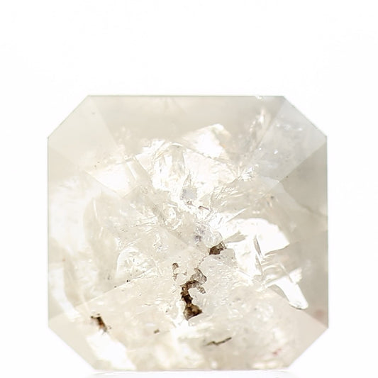 1.29 Carat 7.44 MM Natural Icy Gray Emerald Loose Diamond - Blackdiamond