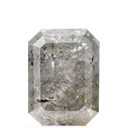 1.30 Carat 6.5 MM Natural Gray Emerald Salt and Pepper Loose Diamond - Blackdiamond