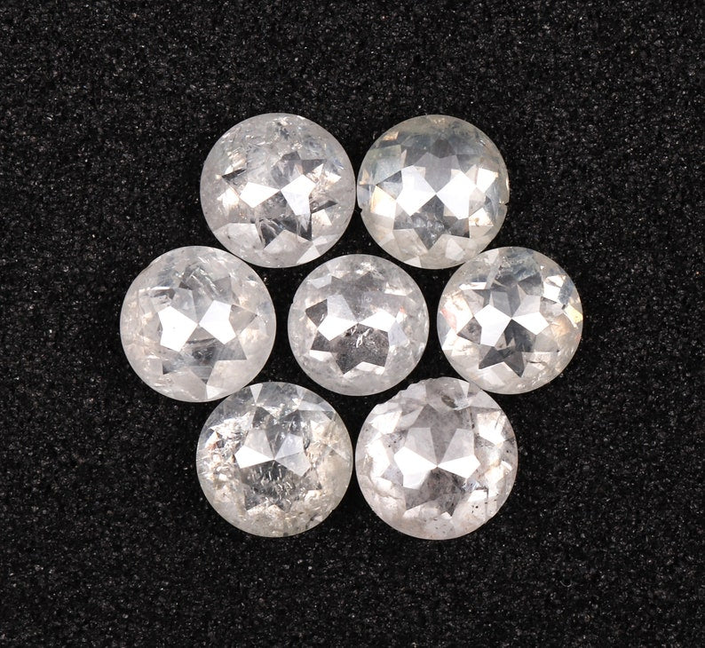 3.5 To 3.7 MM Natural Icy White Rose Cut Loose Earth Mined Diamond