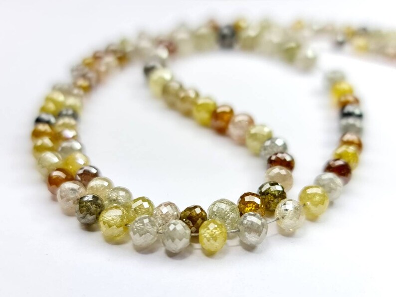 polished diamond beads yellow