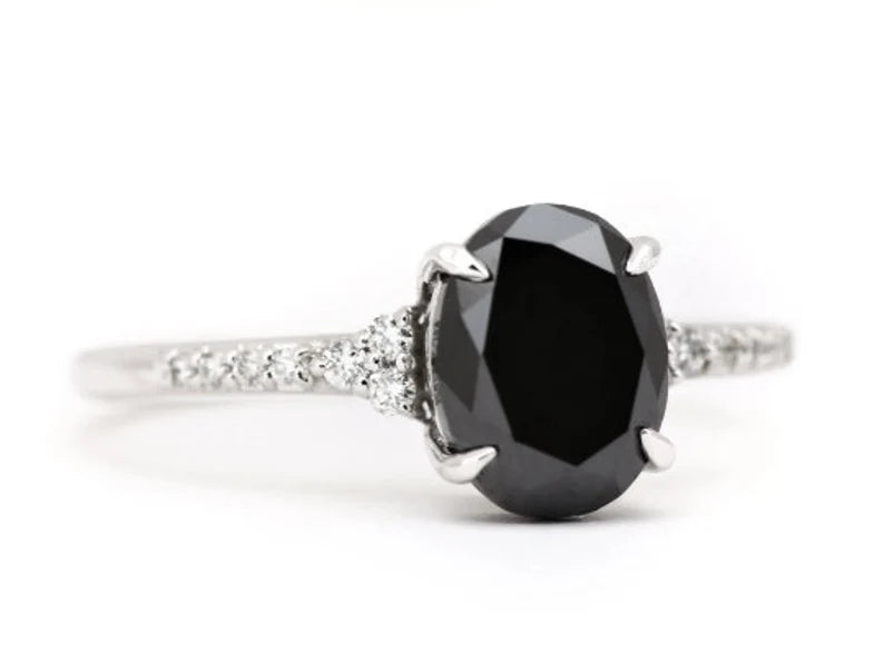 engagement ring black oval