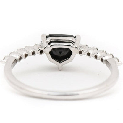 14k black diamond ring