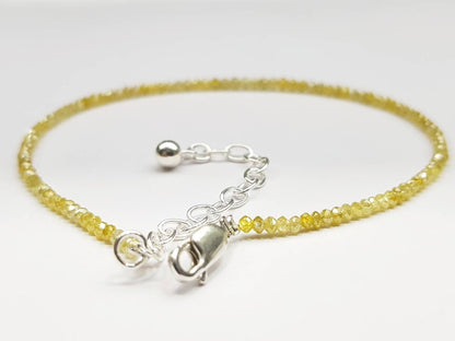 Diamond Beads 9 Carat Natural Yellow Beads Necklace Wt Silver Clap Anniversary Gift