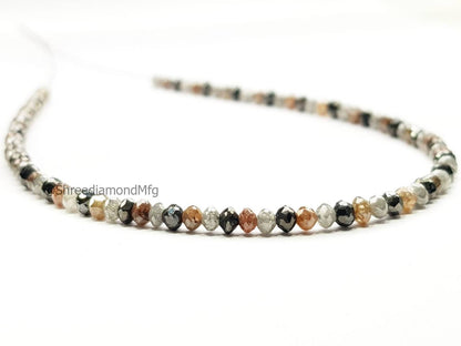 9 Carat Diamond Beads Necklace Fancy Red Black Natural Diamond 925 Silver Clap