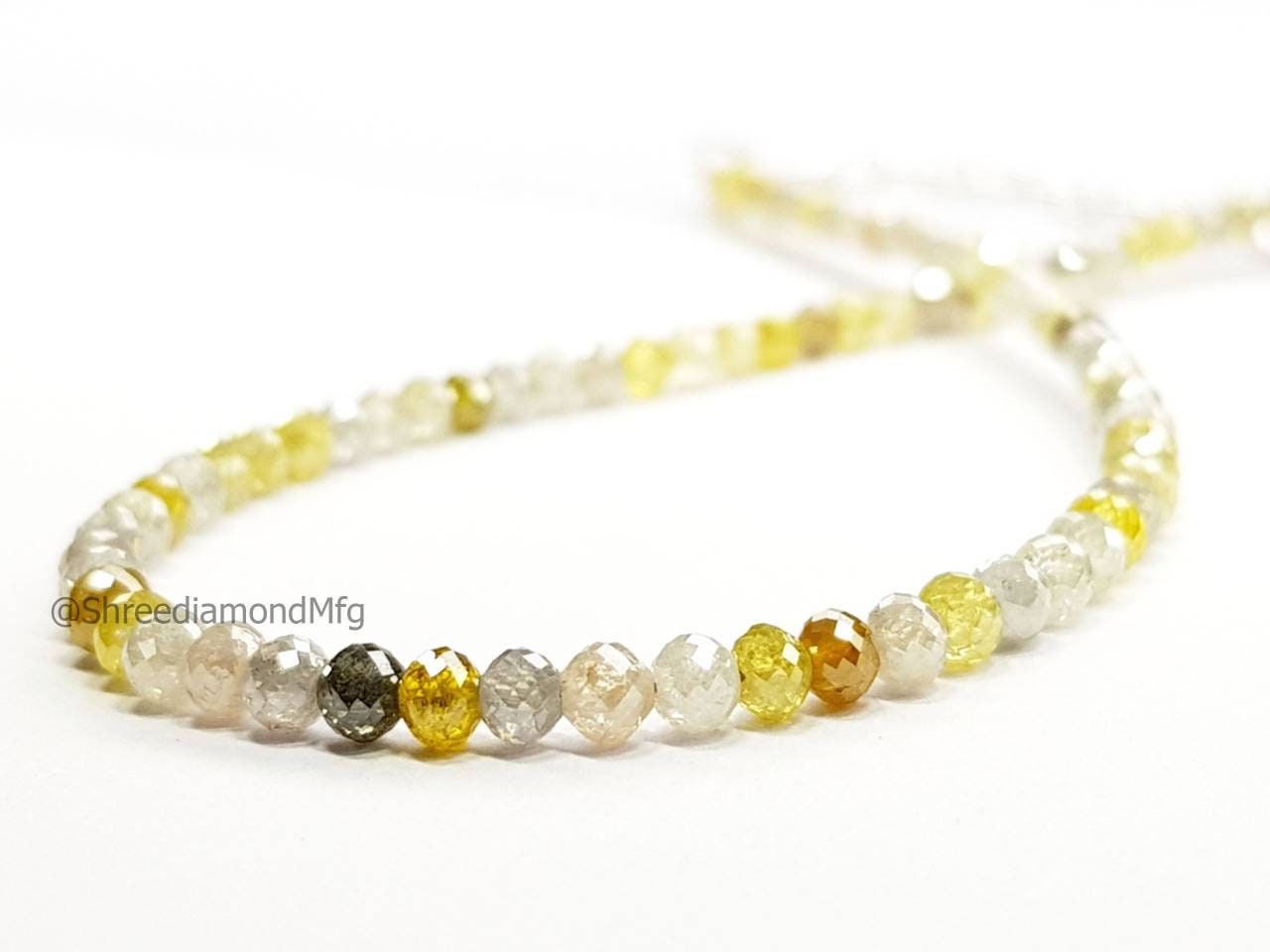 9 Carat Diamond Beads Necklace Multi color Unique Natural Diamond