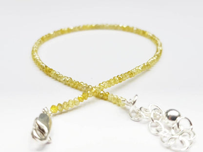 Diamond Beads 9 Carat Natural Yellow Beads Necklace Wt Silver Clap Anniversary Gift