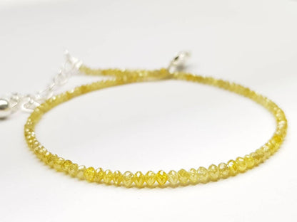 Diamond Beads 9 Carat Natural Yellow Beads Necklace Wt Silver Clap Anniversary Gift