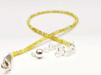 Diamond Beads 9 Carat Natural Yellow Beads Necklace Wt Silver Clap Anniversary Gift