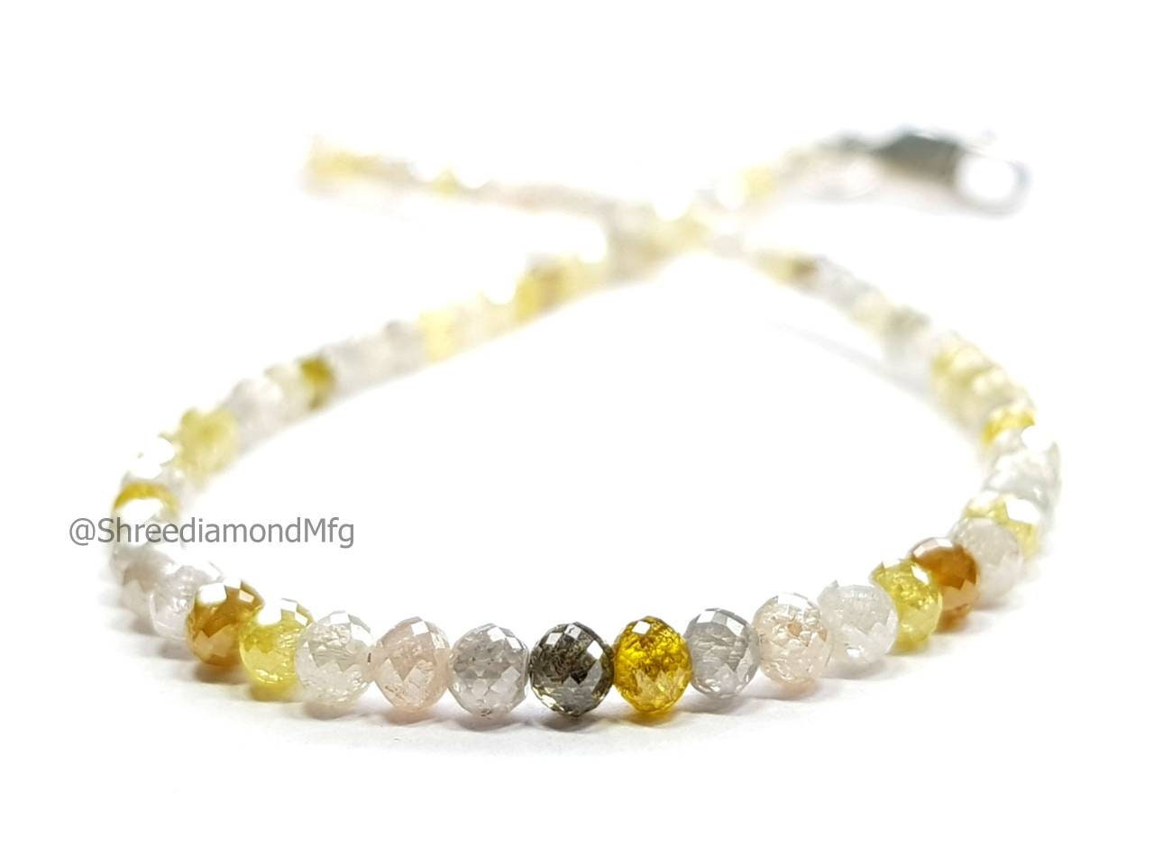 9 Carat Diamond Beads Necklace Multi color Unique Natural Diamond