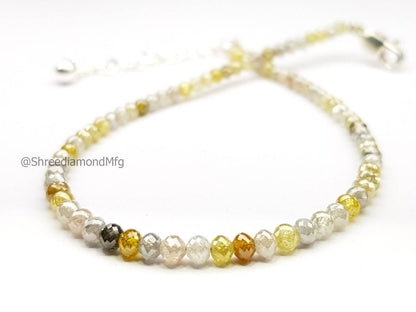 9 Carat Diamond Beads Necklace Multi color Unique Natural Diamond