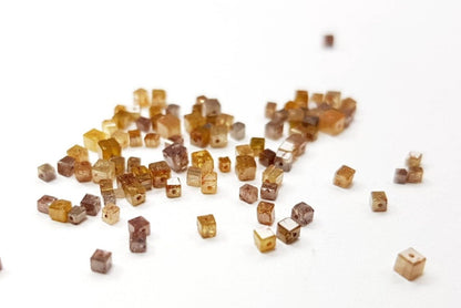 4 Carat Natural Brown Color Cube Diamonds Beads with Drilled Hole