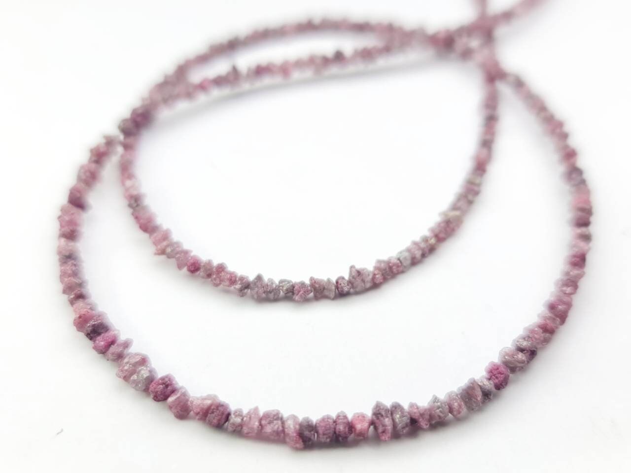 20 Carat Natural Pink Rough Diamond Beads 16" Strand Necklace Uncut Diamond Beads