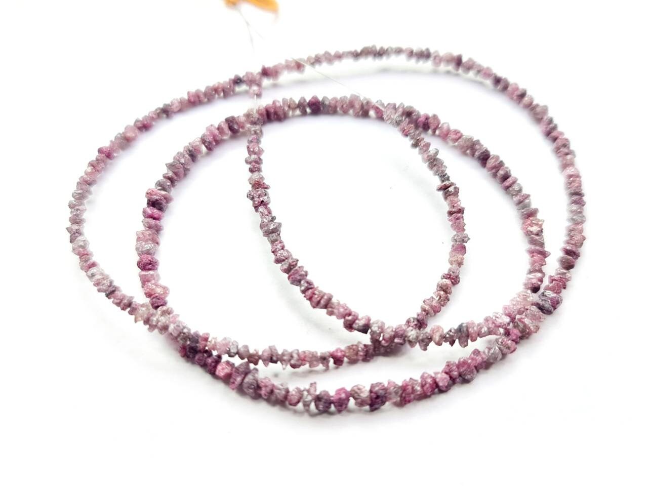 20 Carat Natural Pink Rough Diamond Beads 16" Strand Necklace Uncut Diamond Beads