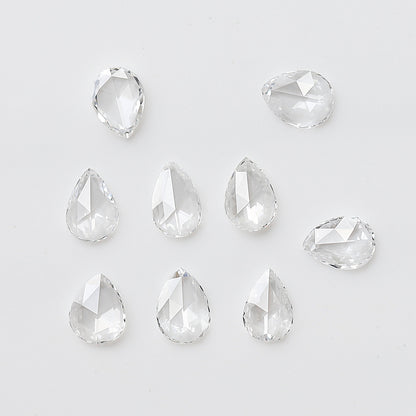 1.04 Carat White Pear Rose Cut FG Color VS Clarity 9 PCS