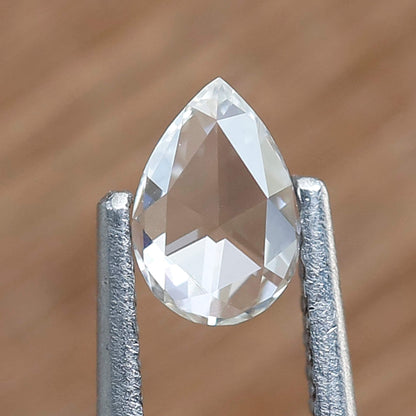 0.29 Carat White Pear Rose Cut Diamond GH VS Clarity 5 MM