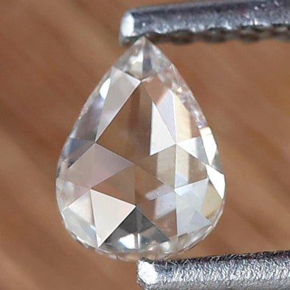 0.33 Carat White Pear Rose Cut GH Color VS Clarity Diamond