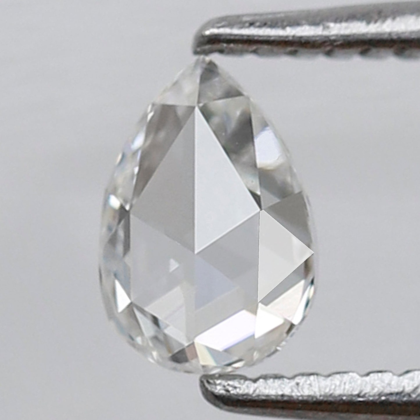 0.33 Carat White Pear Rose Cut E Color VS Clarity Diamond