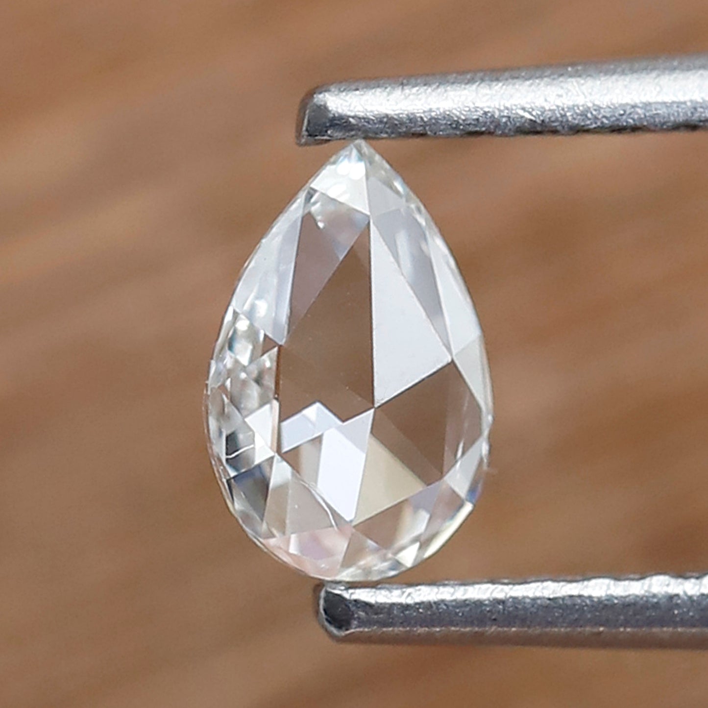 0.29 Carat White Pear Rose Cut Diamond GH VS Clarity 5 MM