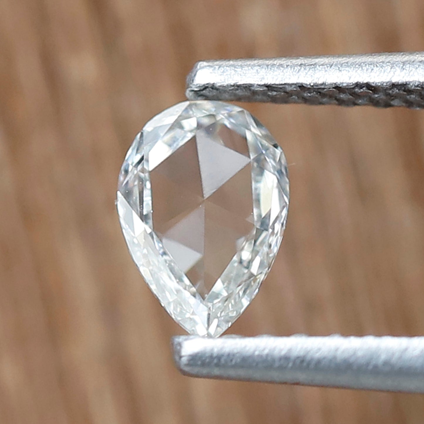 0.29 Carat White Pear Rose Cut Diamond GH VS Clarity 5 MM