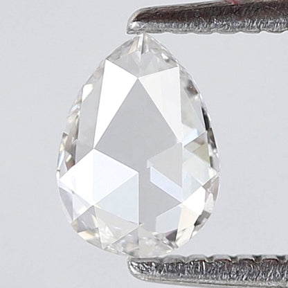 0.37 Carat White Pear Rose Cut EF Color VS Clarity Diamond