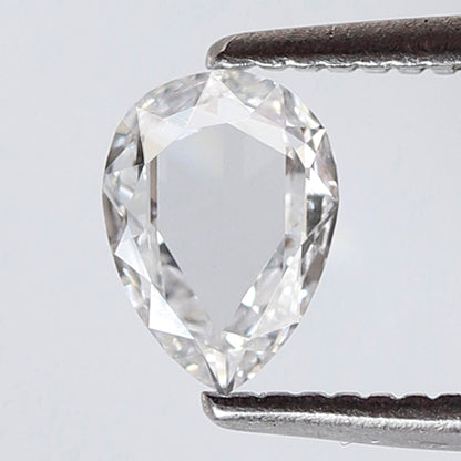 0.37 Carat White Pear Rose Cut EF Color VS Clarity Diamond